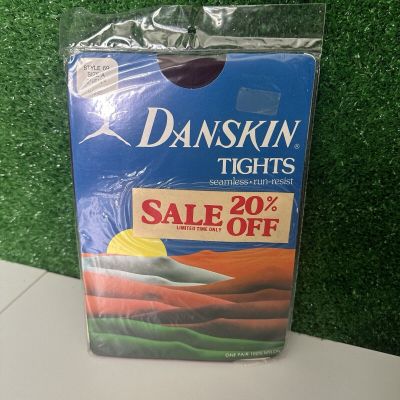 Vintage 80's Danskin Dance Tights Size A NEW in Pack Seamless Run Resistant Wine